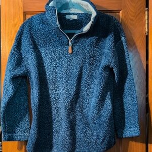 Cozy Blue Sherpa Quarter-Zip Pullover